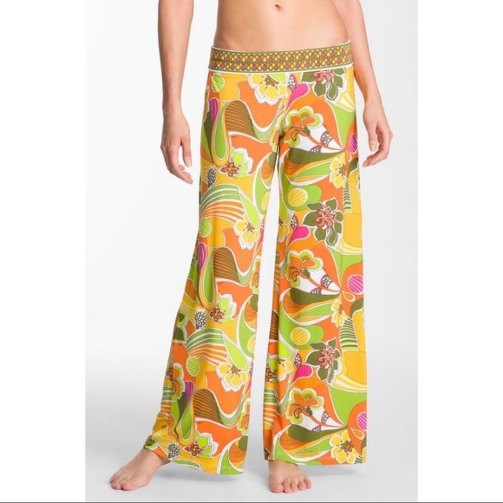 Trina Turk roll top swim pant cover-up psychedelic
